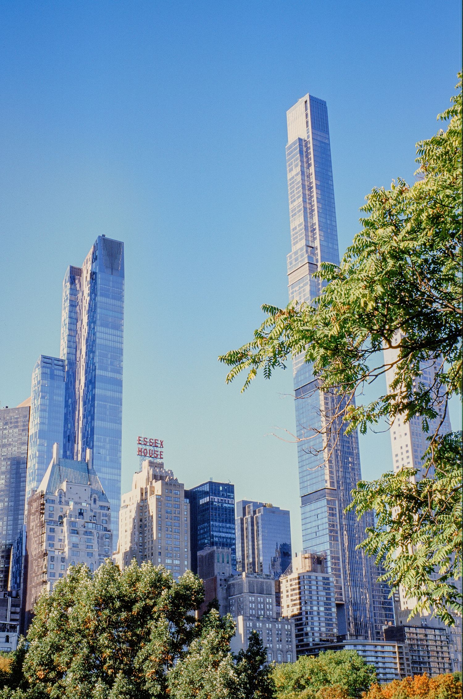 Modern skyscrapers of Billionaires Row along Central Park South in New York City.