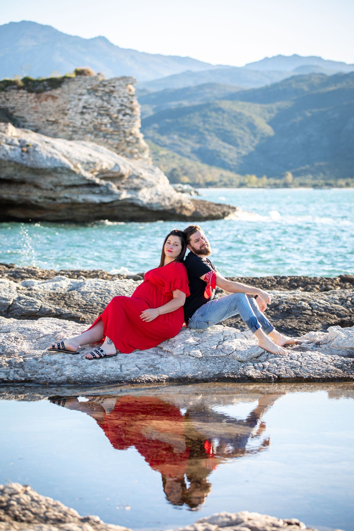 séance photo extérieur grossesse couple plage photographe Corse Venzolasca Bastia Folelli Moriani Ile Rousse Aleria Saint Florent Cap Aleria