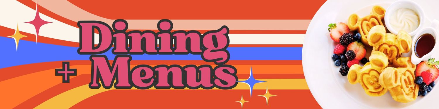 Red and blue banner design with abstract shapes and wavy patterns.