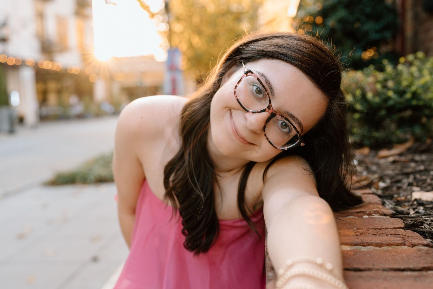 Portrait series at golden hour showing relaxed poses against autumn foliage. Chattanooga Senior Photographer