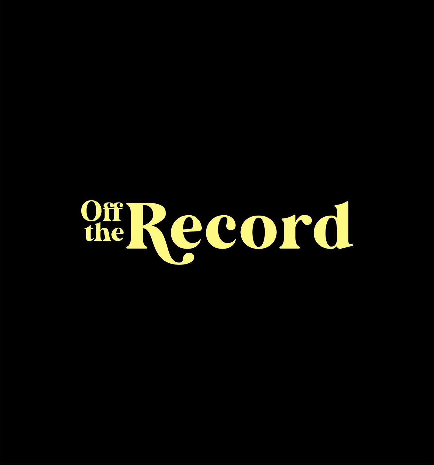 Yellow text reading 'On the Record' displayed on a black background.