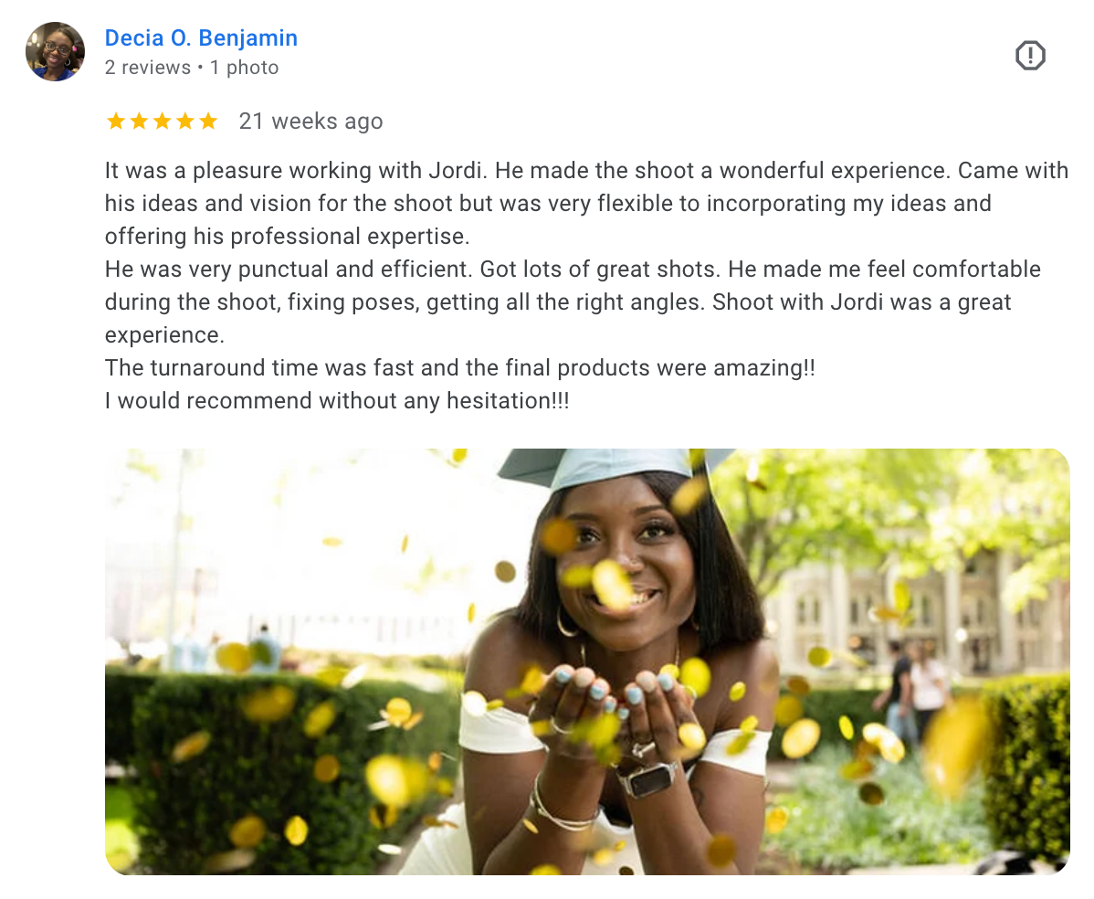 A sunny outdoor photo with yellow bokeh lights and greenery.