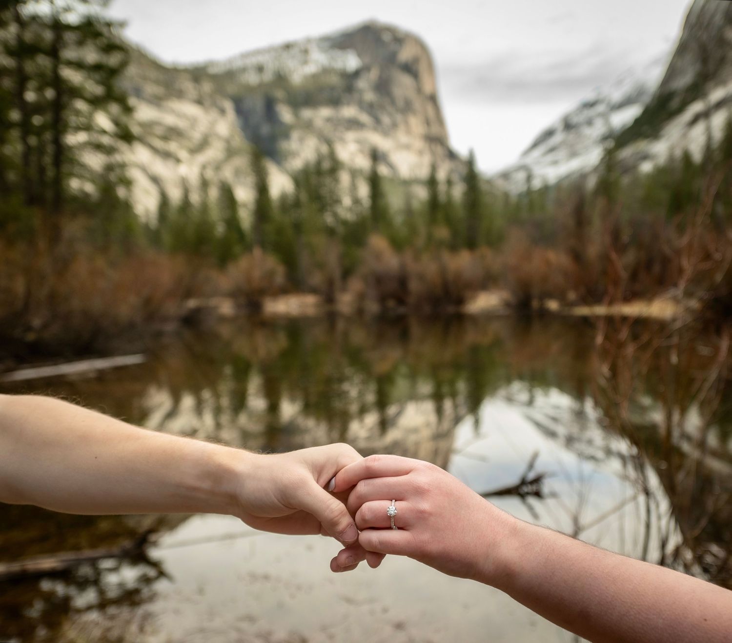 A couple at Mirror Lake, Yosemite