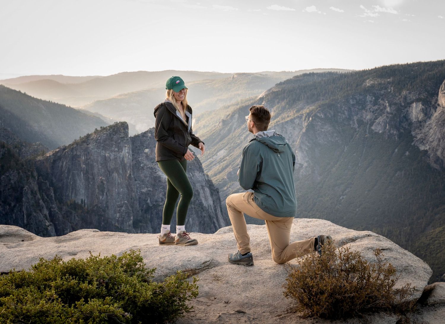 A surprise proposal at Taft Point, Yosemite, California