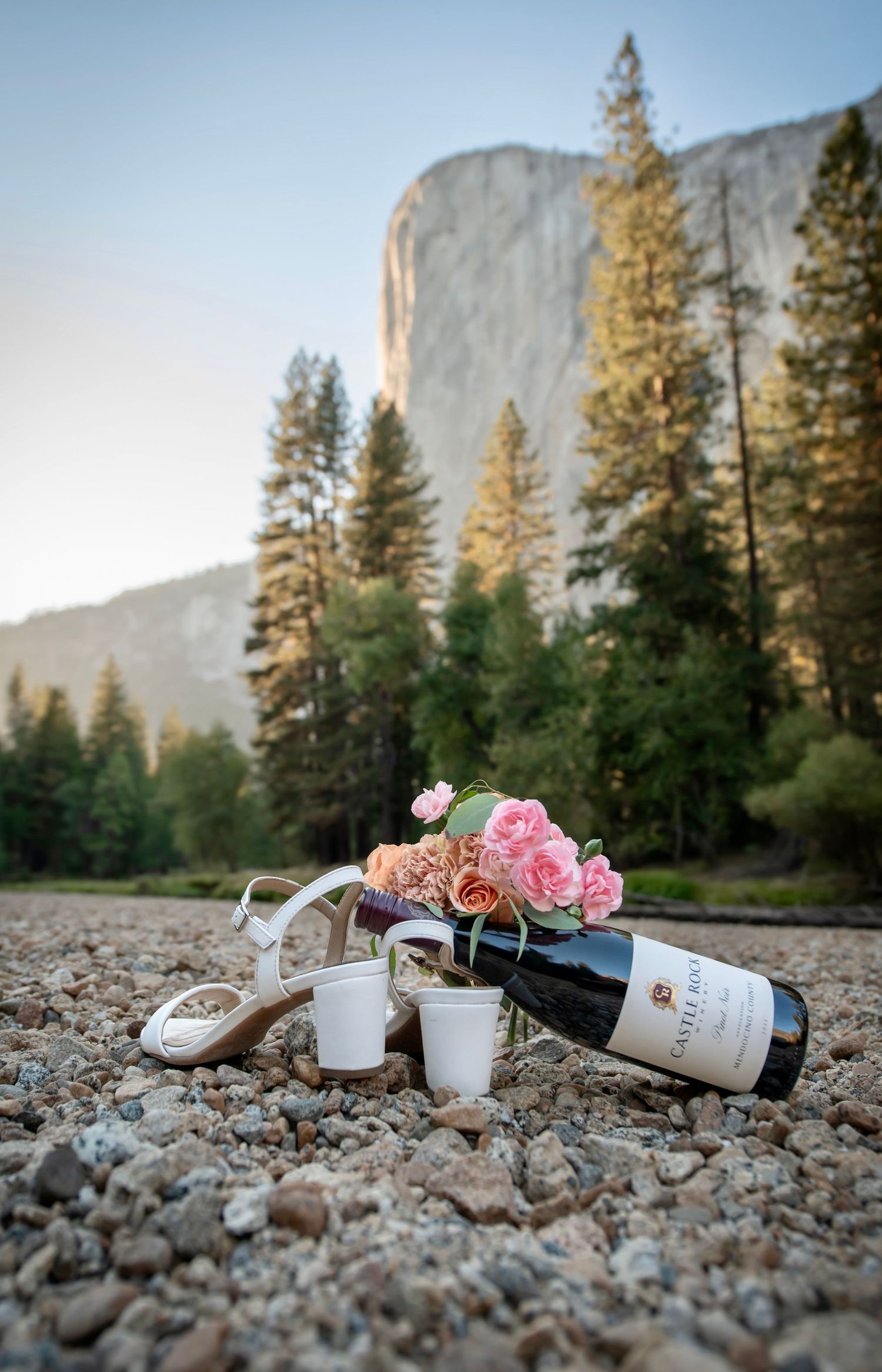 wedding details in front of El Capitan, Yosemite
