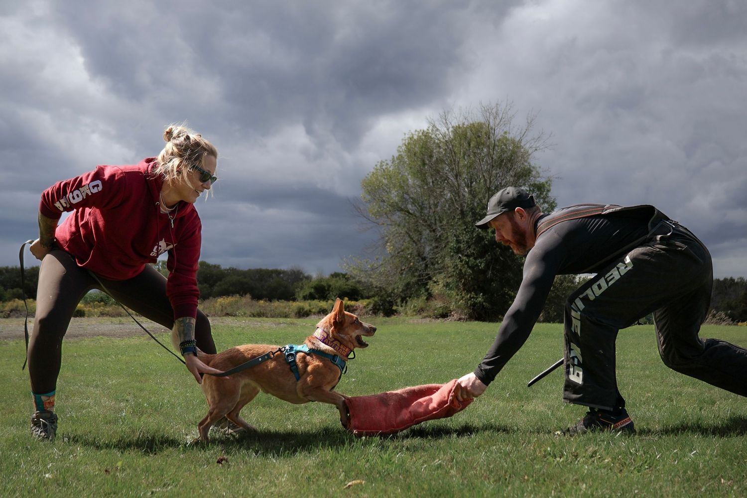 Dog and owner portrait