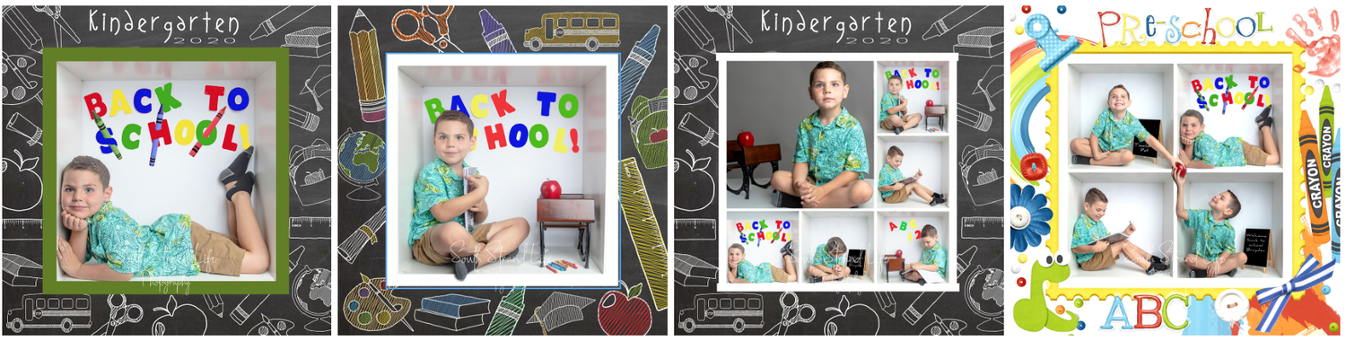 Collage of four colorful scrapbook style memory photos featuring birthday celebrations with decorations and festive elements.