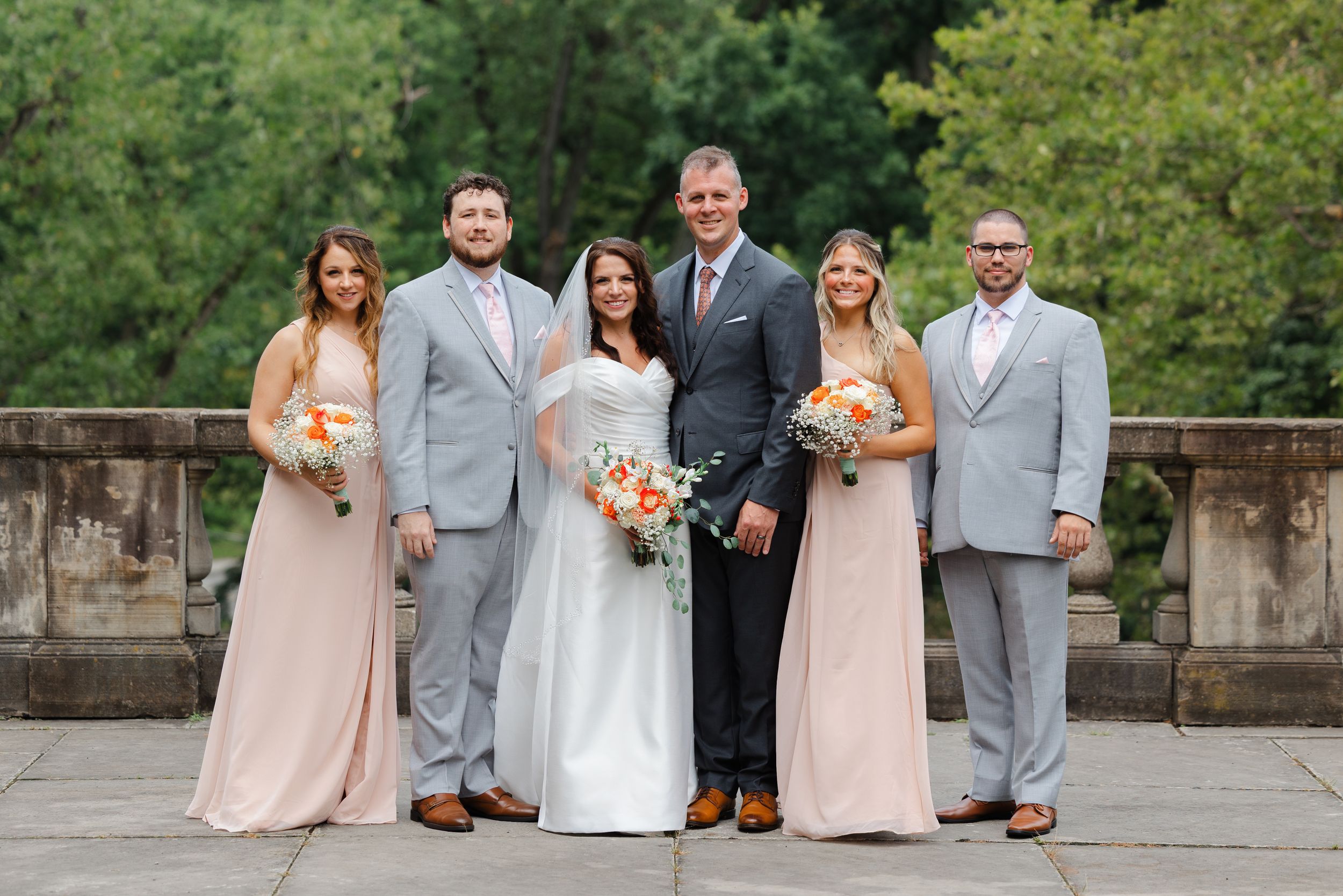 Bridal party at Italian Cultural Gardens in Cleveland, Ohio.