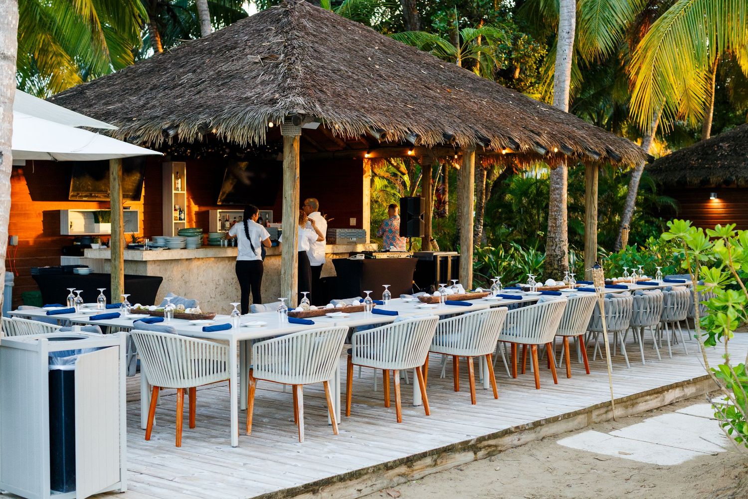 50th birthday dinner party on the beach at the Four Seasons hotel in Rio Grande, Puerto Rico.