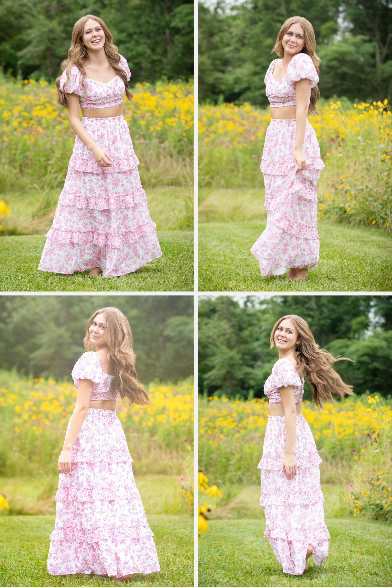Ontario senior pictures in a field.  Flower field senior pictures.  Senior pictures in a greenhouse. Boho senior pictures. Senior pic inspo.