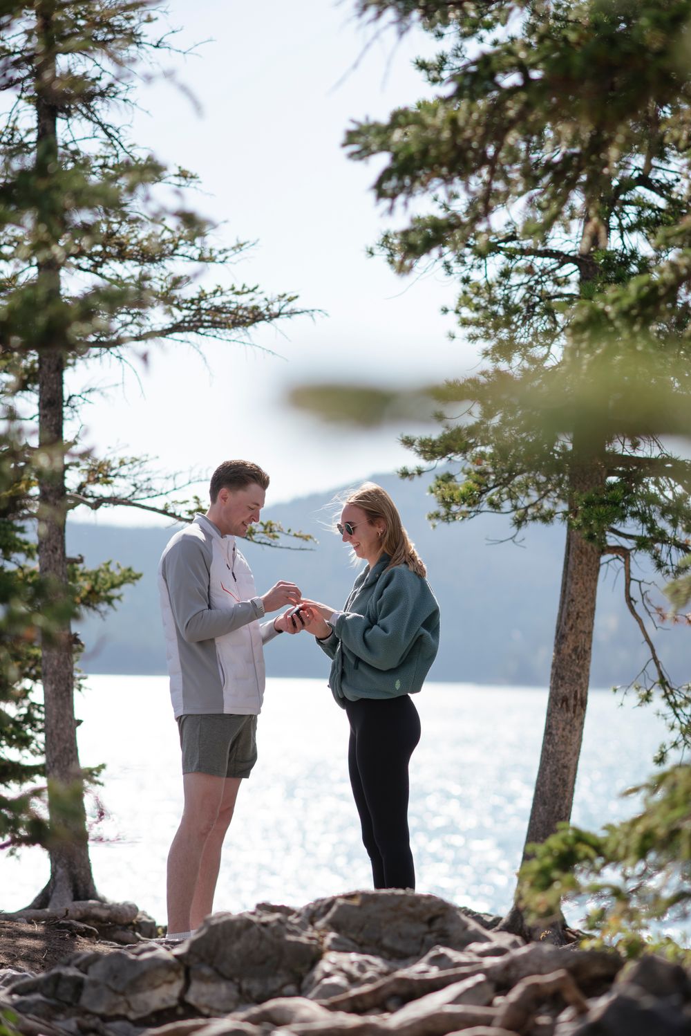 Lake Minnewanka Proposal in Banff | Matt + Kate