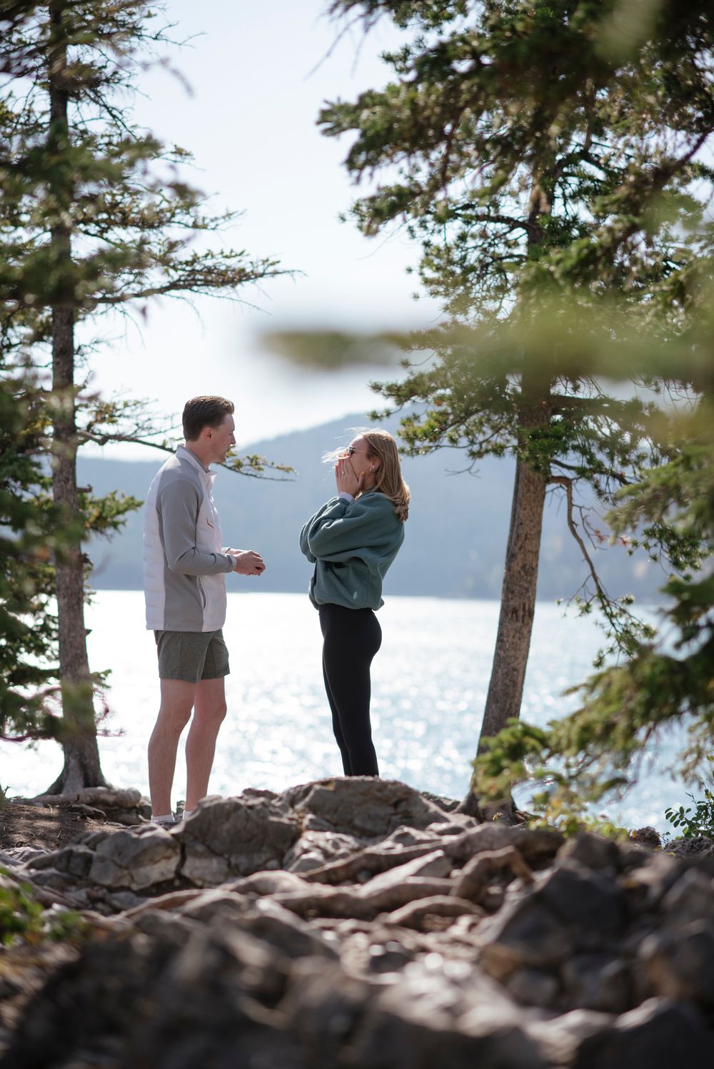 Lake Minnewanka Proposal in Banff | Matt + Kate