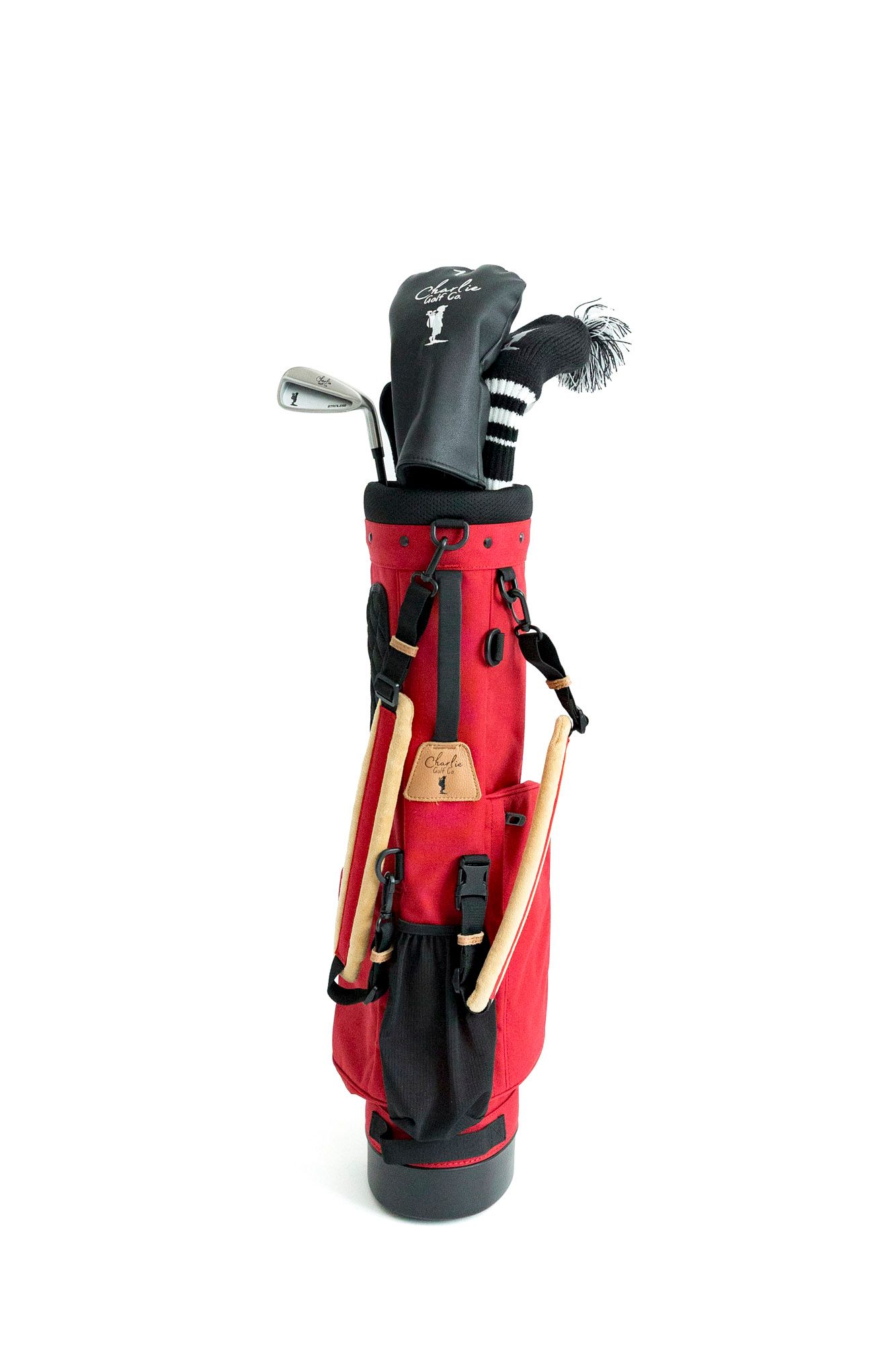 Junior golf clubs photographed as product dropouts on white background with clubs for Charlie Golf Co