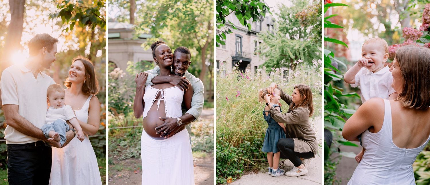 Séance photo de famille en été sur Le Plateau à Montréal.