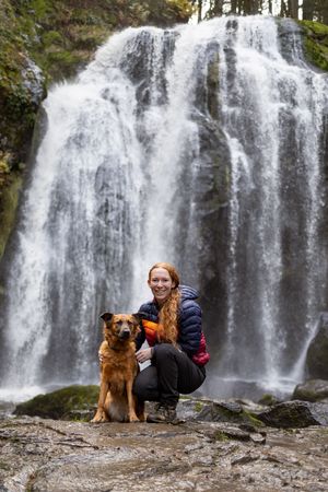 Outdoor portrait of dog photographer