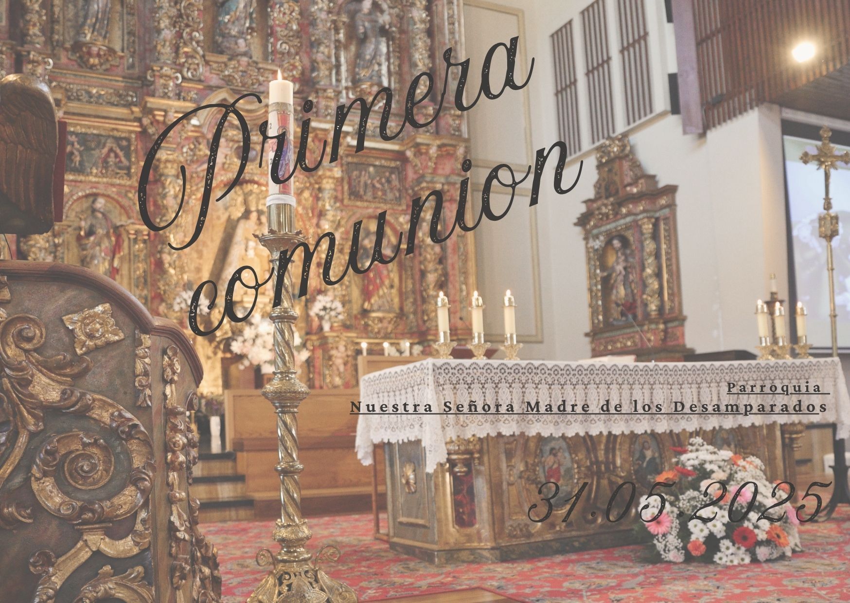 Fotografía de comunión en Vitoria-Gasteiz BOAfoto, reportaje en la iglesia, sesión de fotos grupal