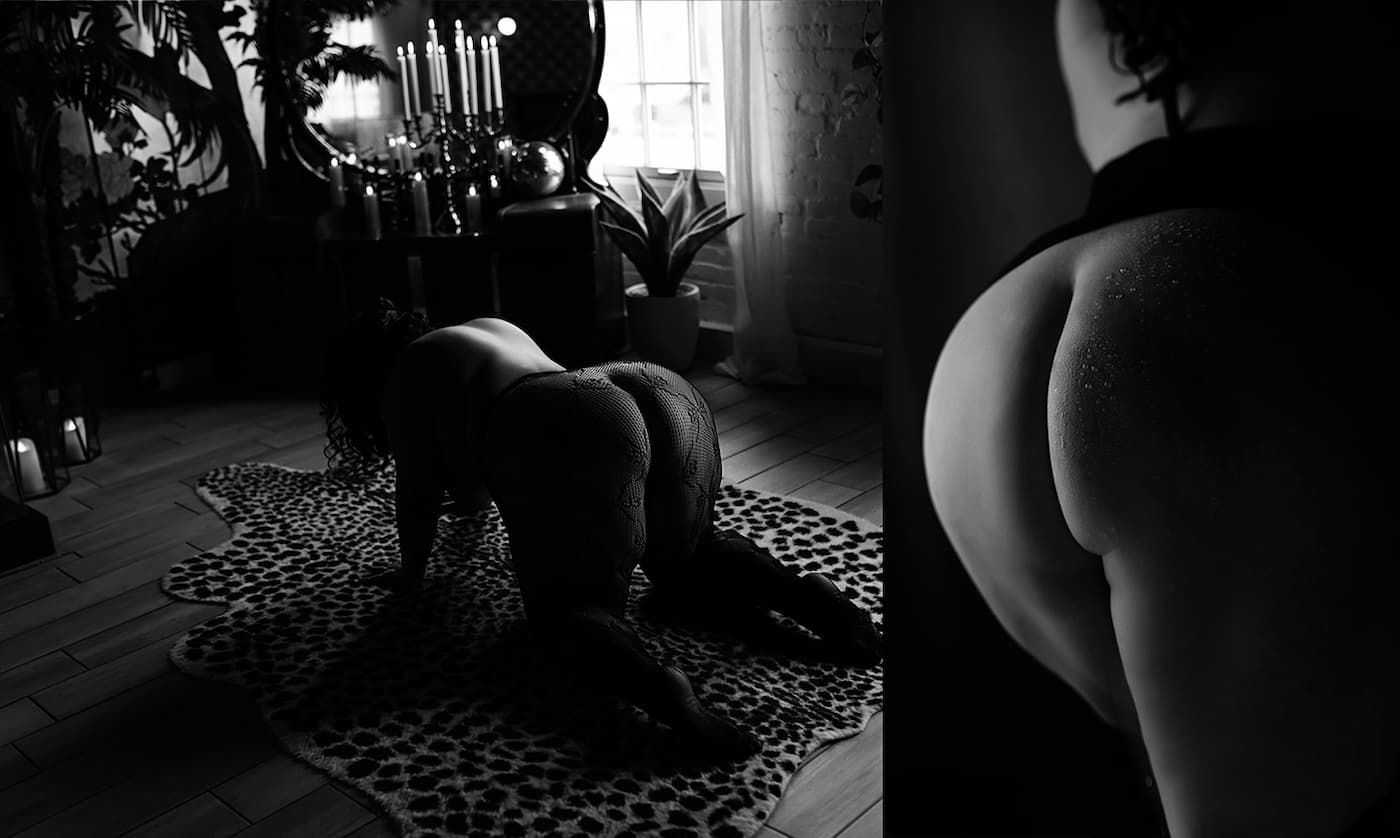 A sequence of dark silhouettes against a window in moody black and white photography.