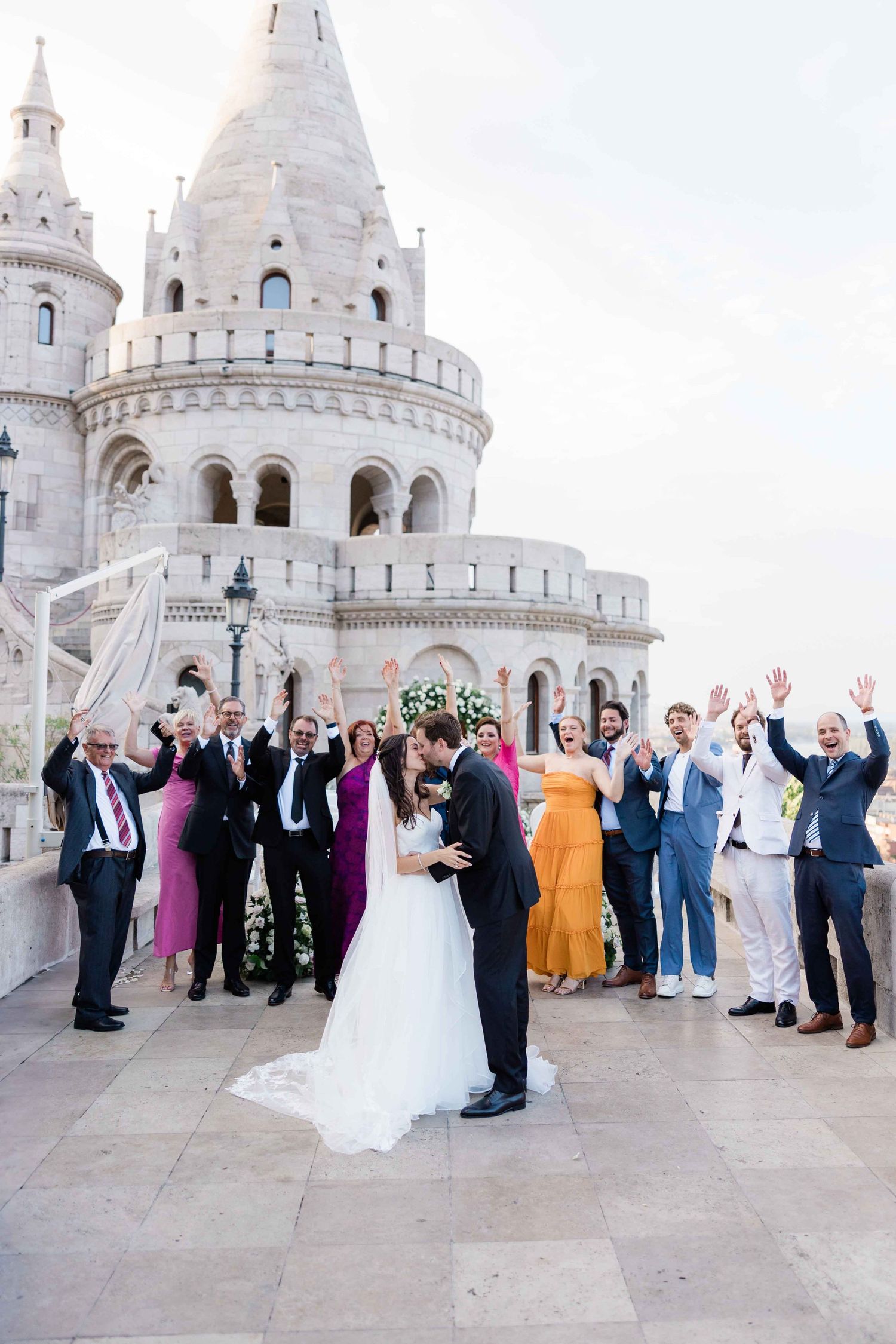 Wedding portraits at Fisherman’s Bastion in Budapest
