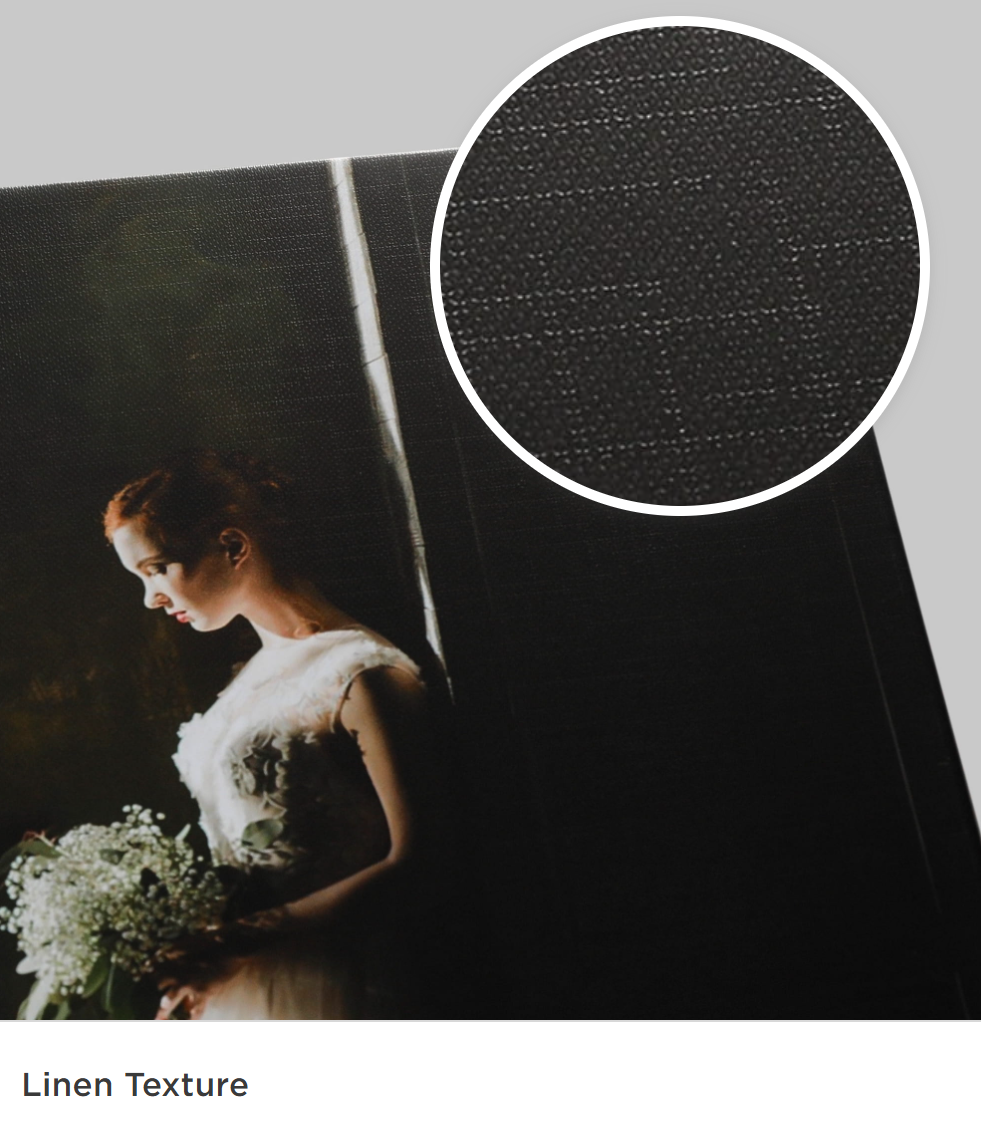 this is an example of linen texture wedding album pages