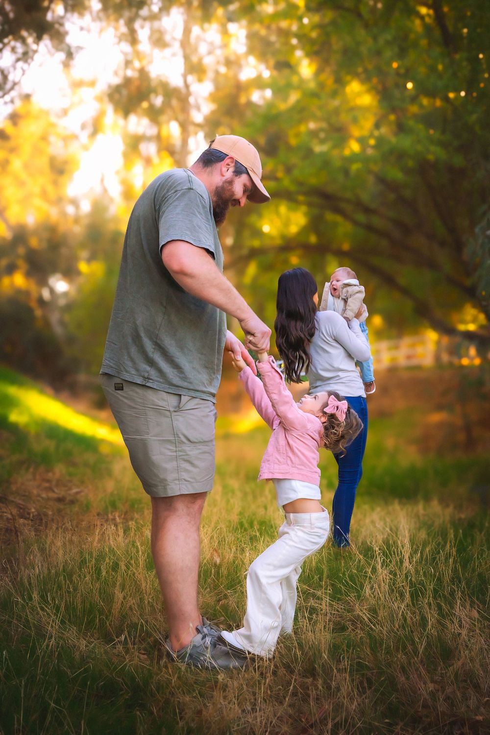 Fresno fall family session at sunset showcasing real emotion and vibrant color.