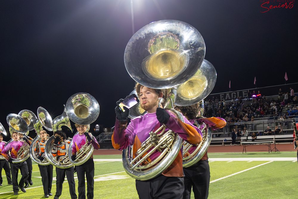 Phoenix AZMBA Marching Band Pictures senior BANNERS Anjeanette Photography High School AZ halftime performance photos