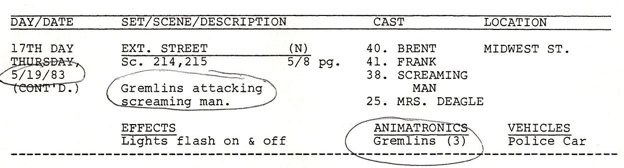 Shooting script with Santa scene