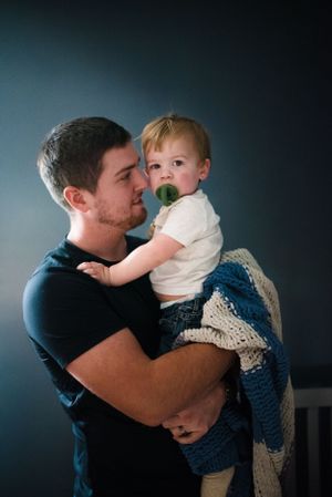 Memphis Family Portrait of father and son during Day in the Life session in Memphis Tennessee.