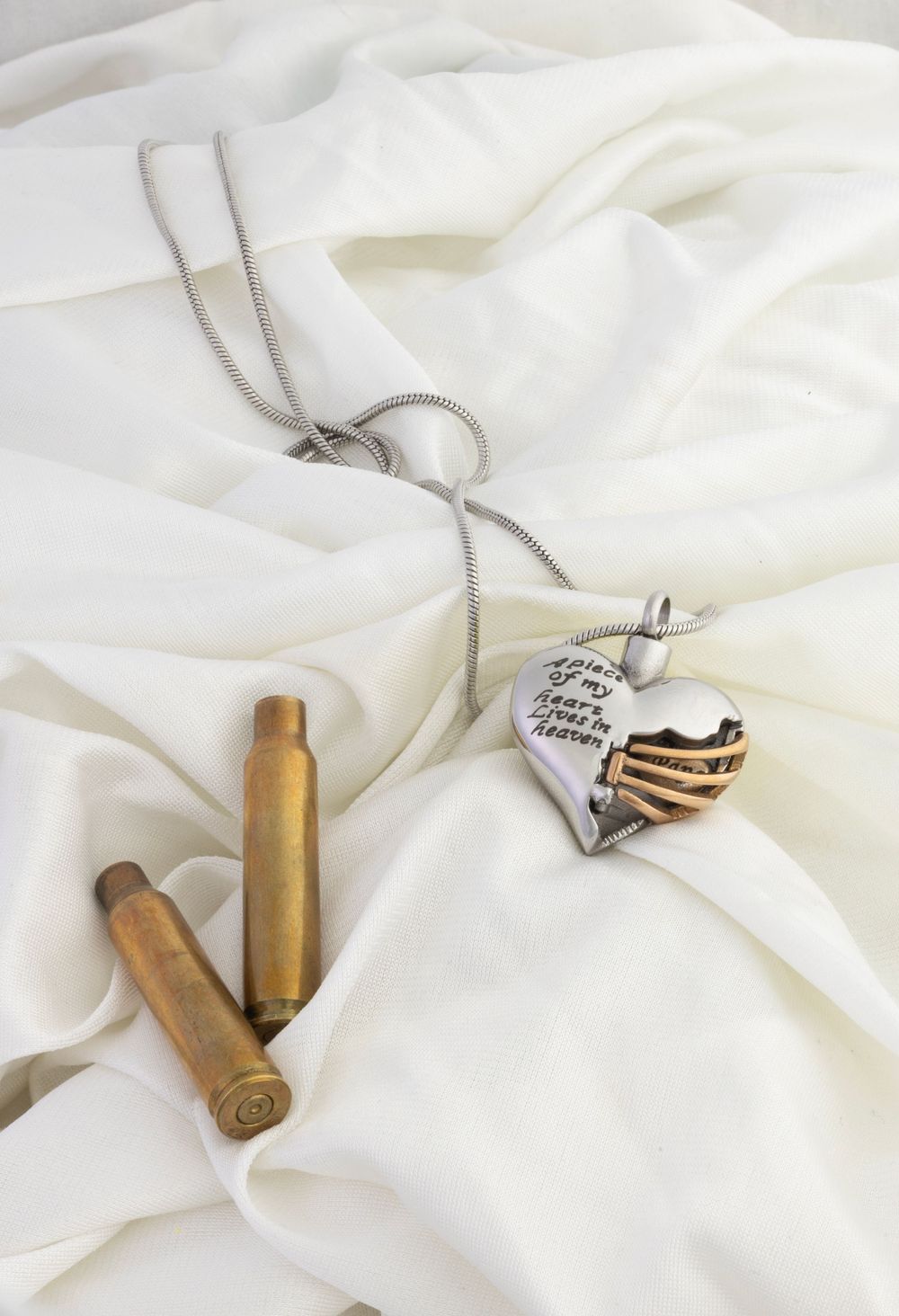 Memorial jewelry photographed