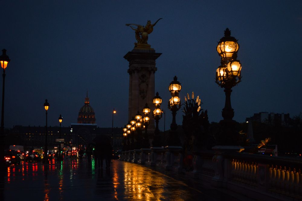 Nightlife in Paris, France.