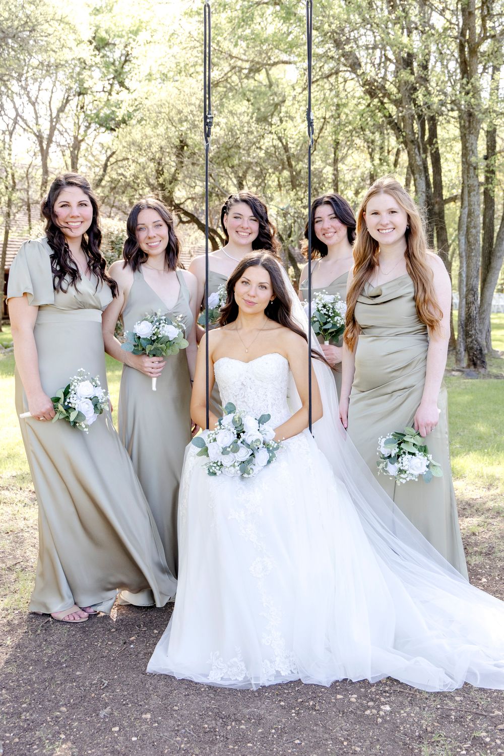 Romantic couples portraits at Austin luxury wedding venue during golden hour