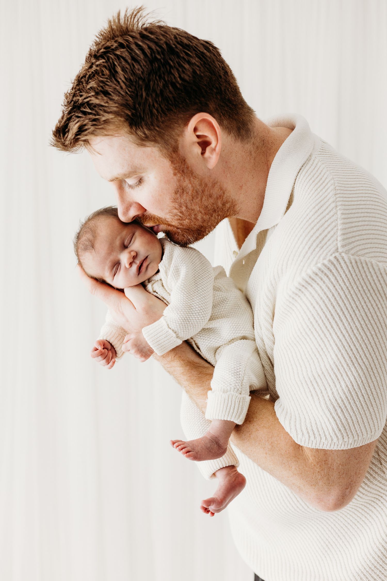 Baby portraits in Mapperley studio, Nottingham newborn photographer capturing peaceful first days with timeless style.