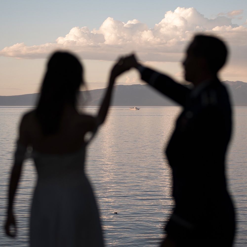 wedding Tahoe silhouette