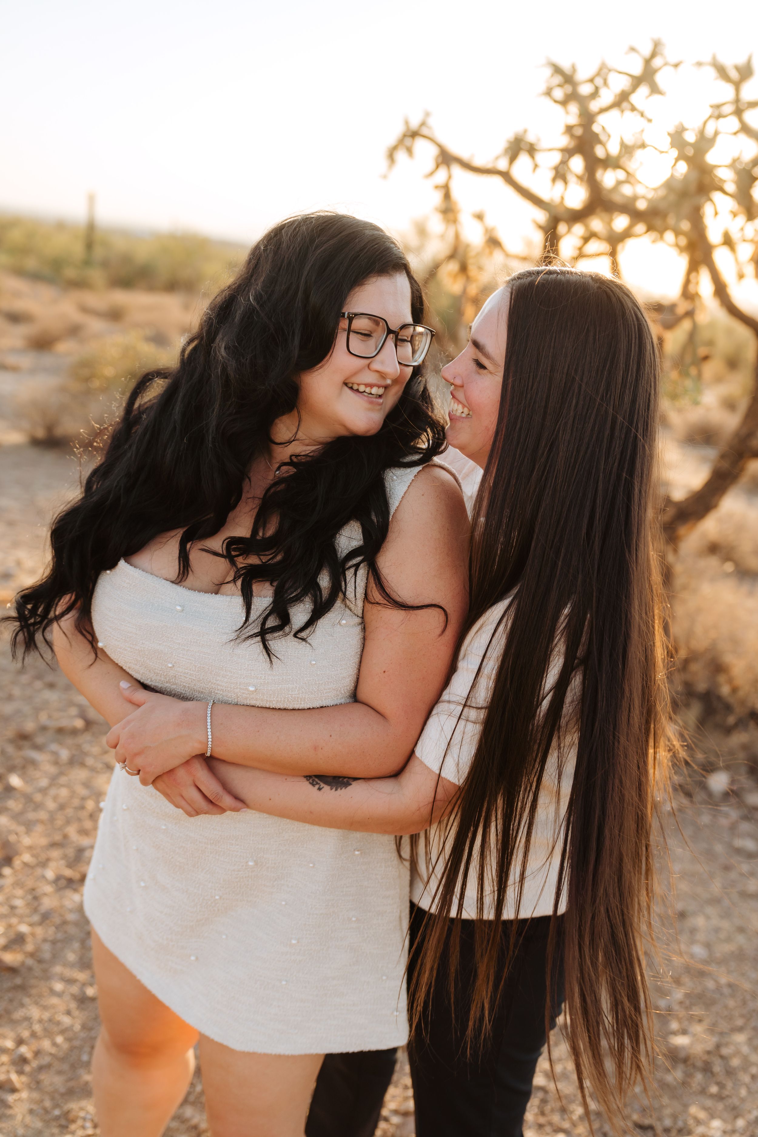 LGBTQ couple engagement photos, Phoenix Arizona desert