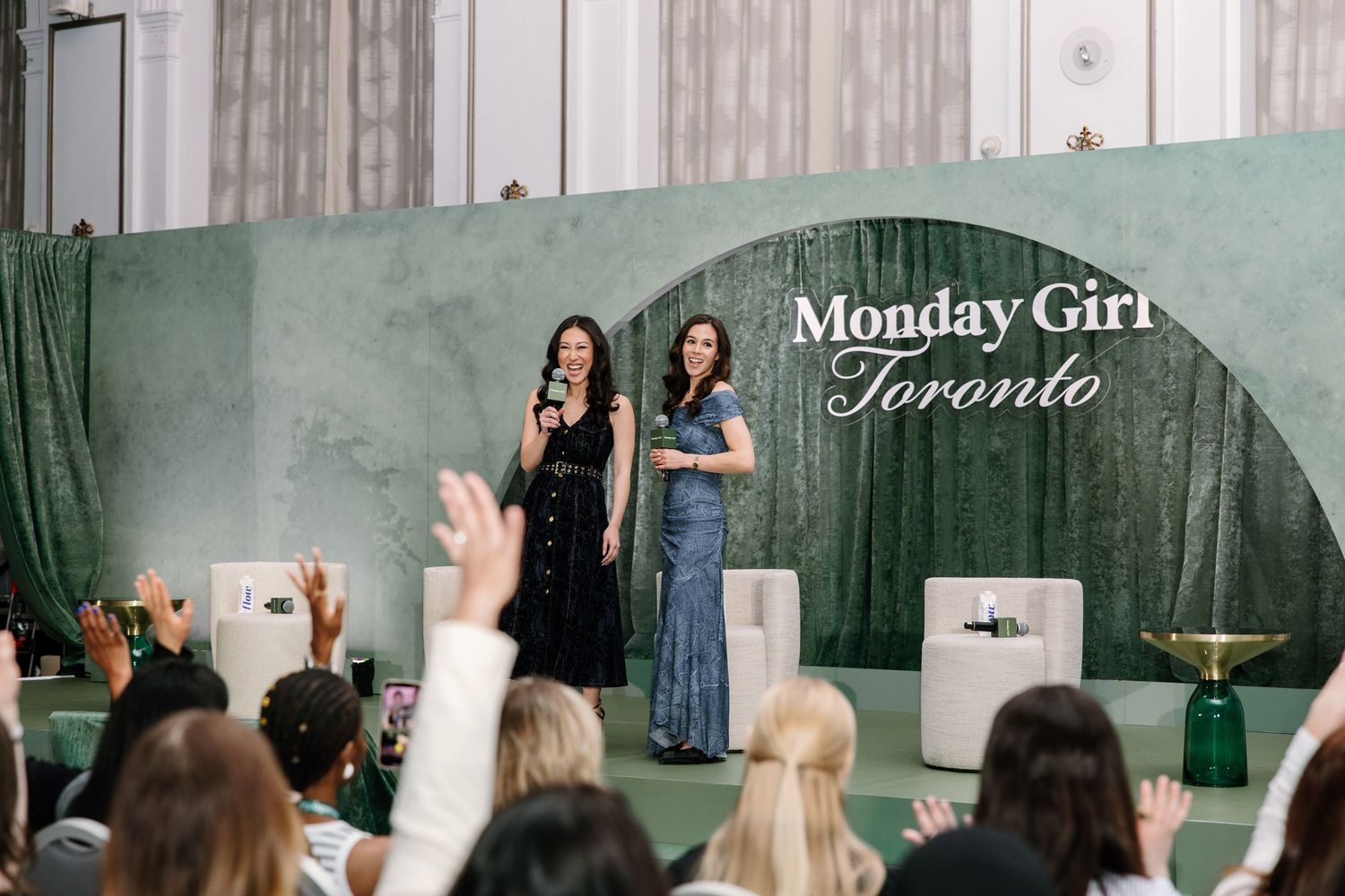 Toronto corporate event photography of a live Monday Girl panel discussion with speakers and audience