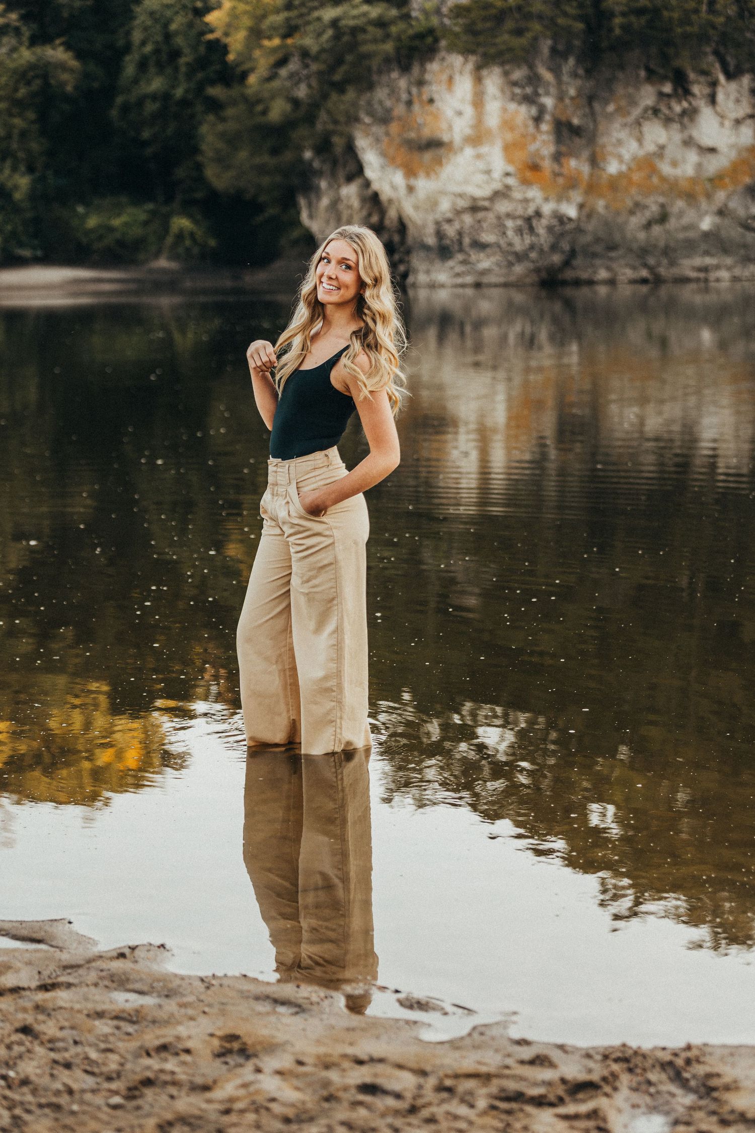 girl standing in water