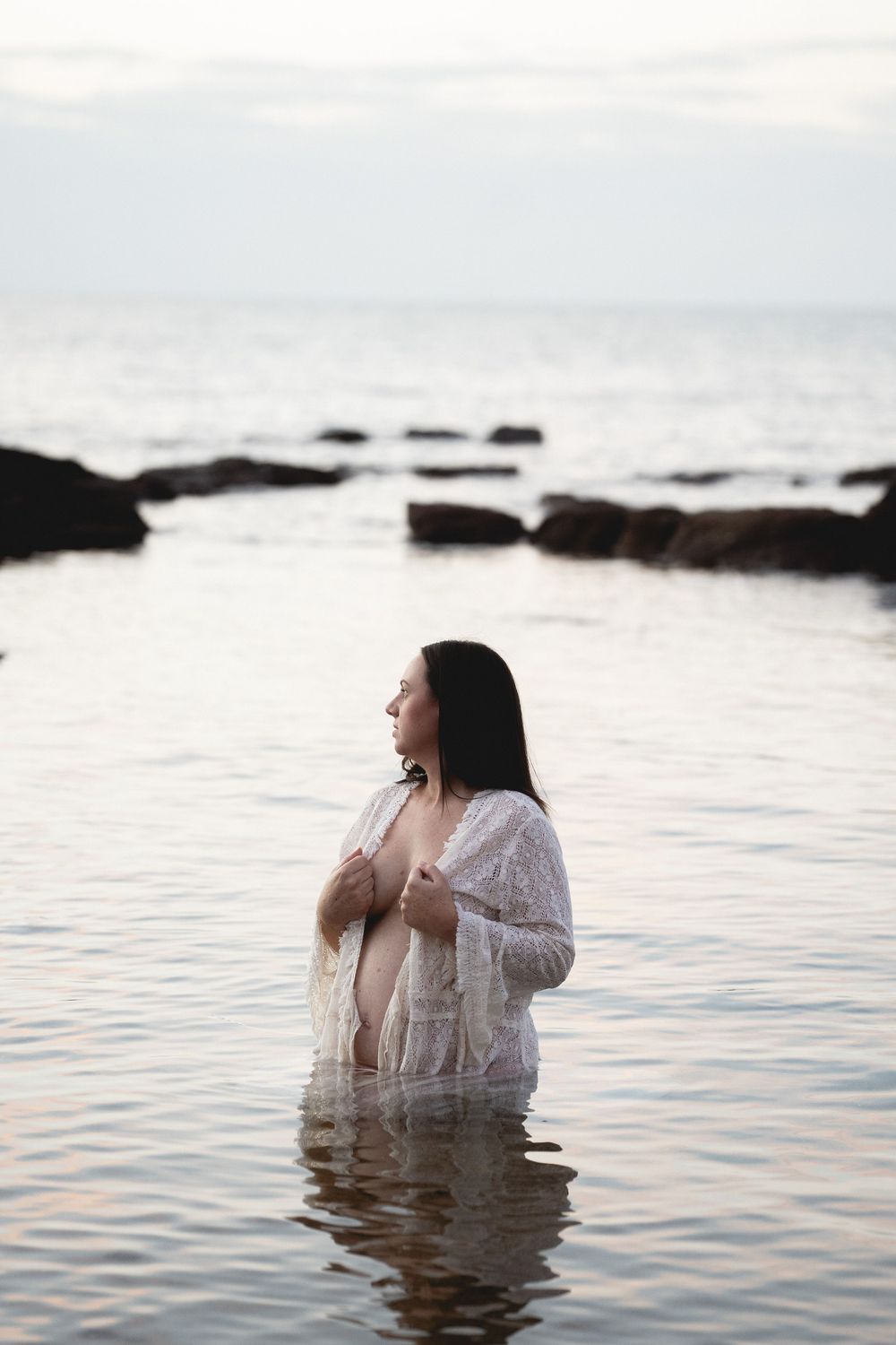 Sunset maternity photography session Mornington Peninsula golden hour
