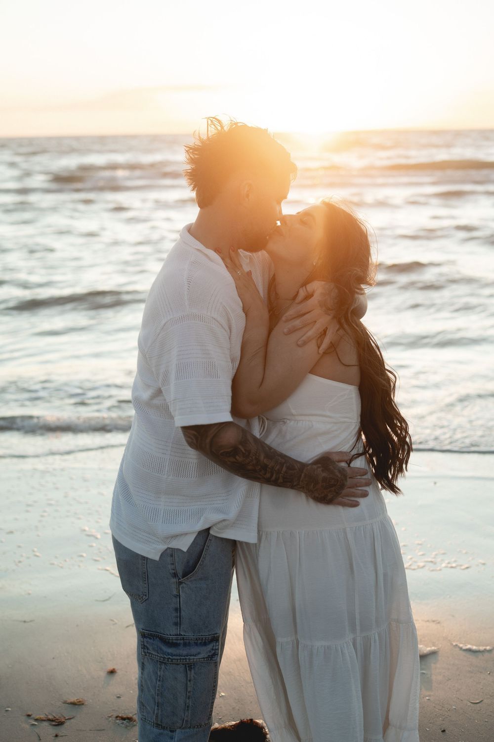Sunset maternity photography session Mornington Peninsula golden hour