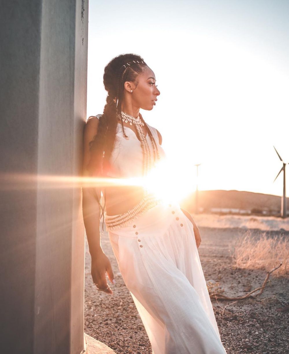 sunset portrait at windmills, Palm Springs editorial photographer - directed not posed