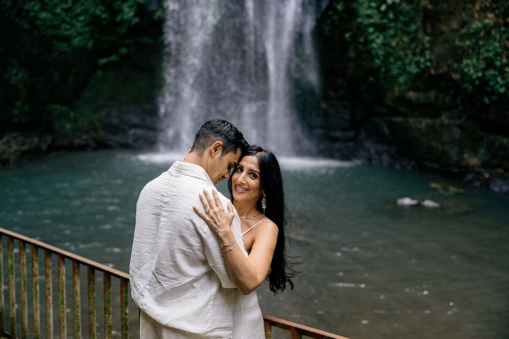 Engagement proposal photography at Ulu Petanu Waterfall
