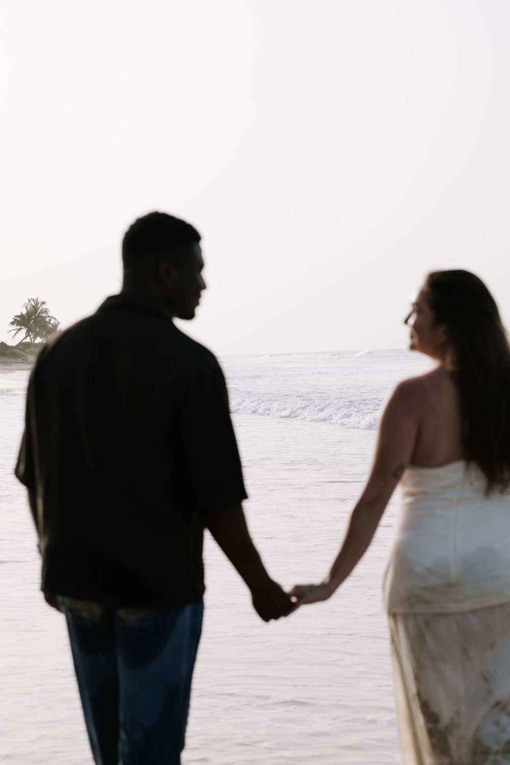 Couple photoshoot in Cap Cana featuring golden hour portraits, tropical scenery, and genuine romantic moments.