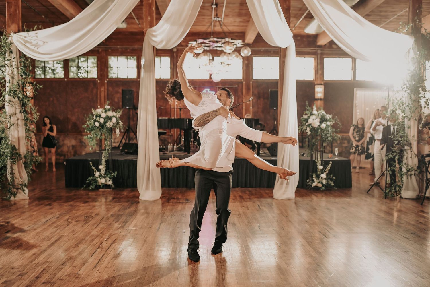 Megan and Joel making their grand entrance into their wedding reception