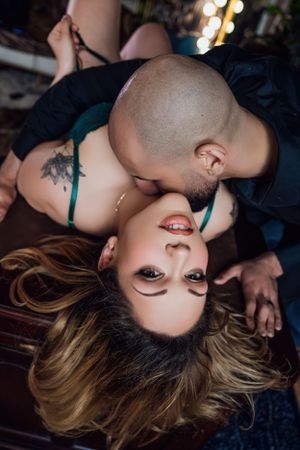 Romantic couples boudoir session capturing the elegance of love - Boudies by Katie May Clicks