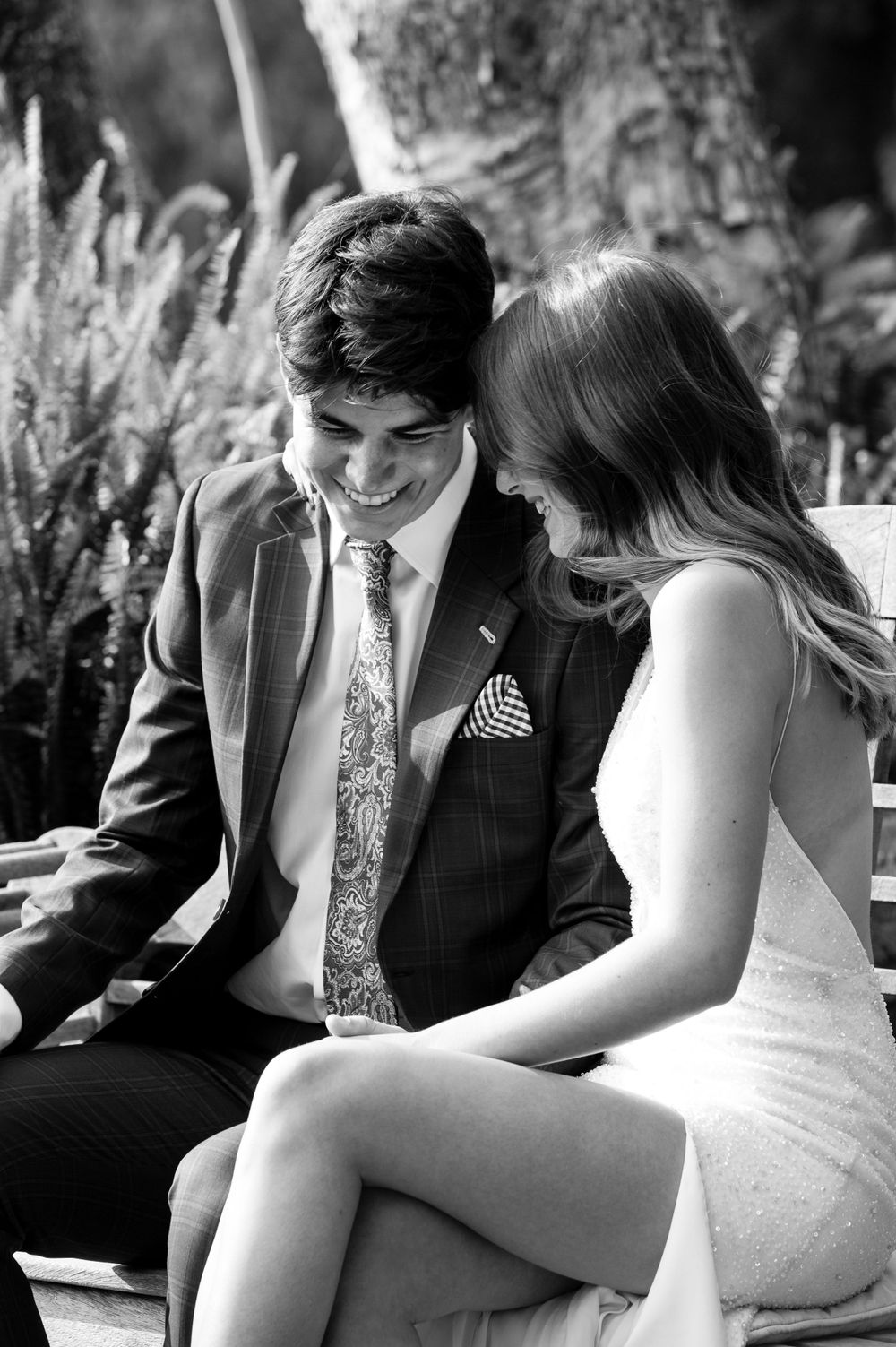 Candid photo of a couple at a metric dance photo shoot