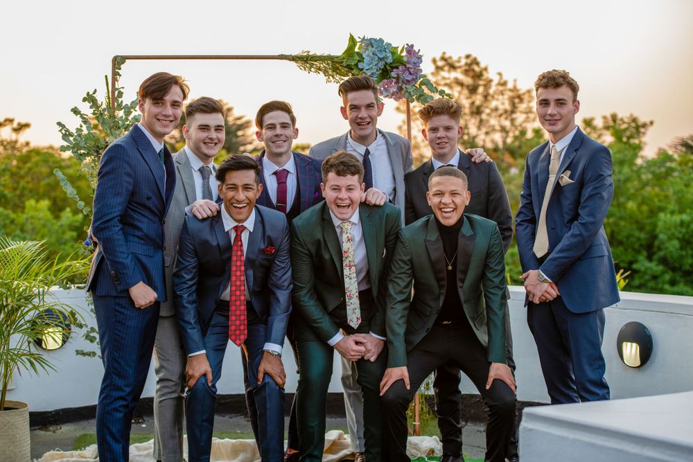 Boys posing at a Matric dance shoot
