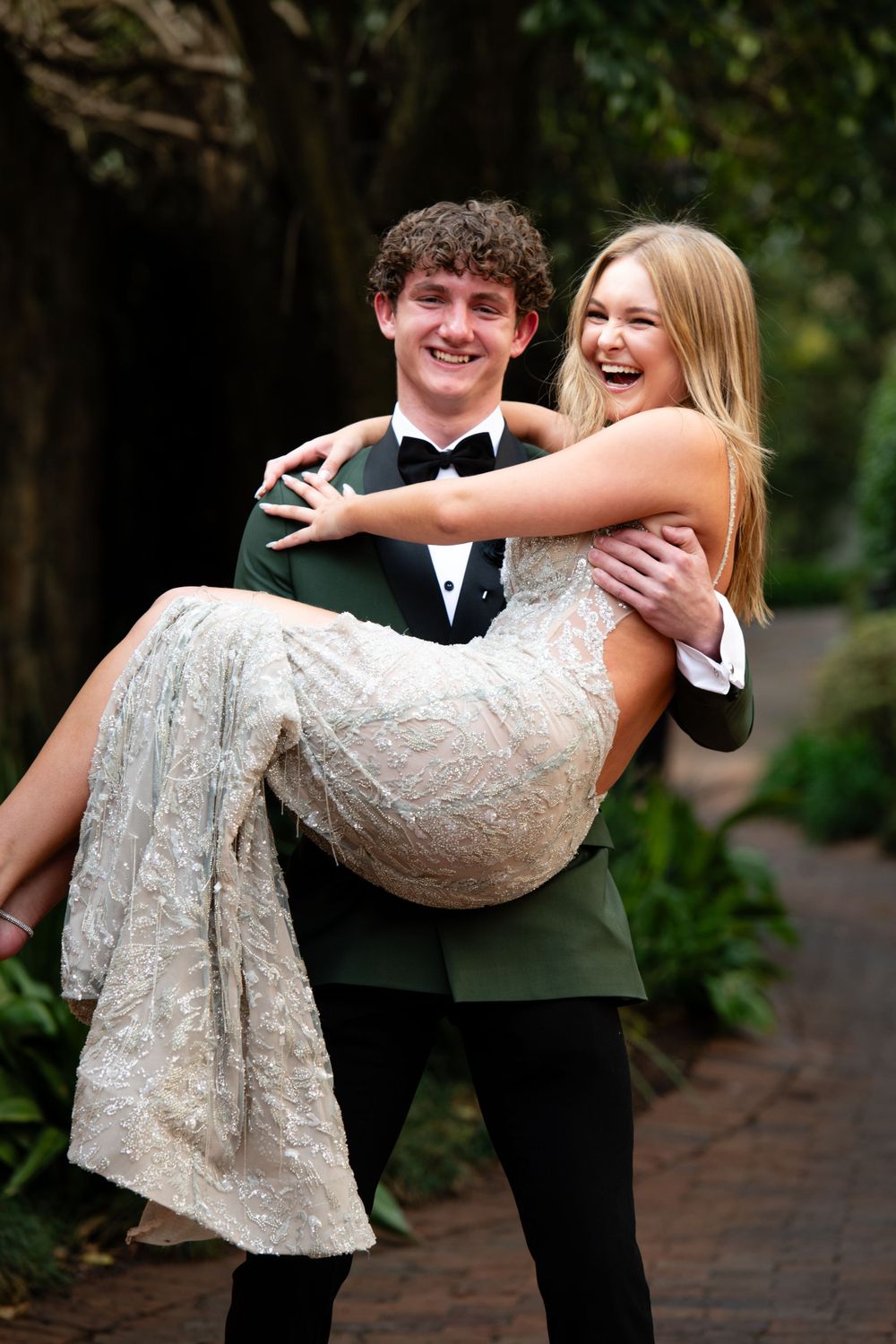 A couple posing for Matric Dance photos in Johannesburg