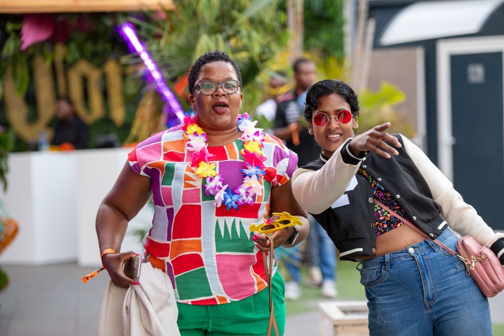 Some guests enjoying themselves at an RMB Christmas event photo shoot