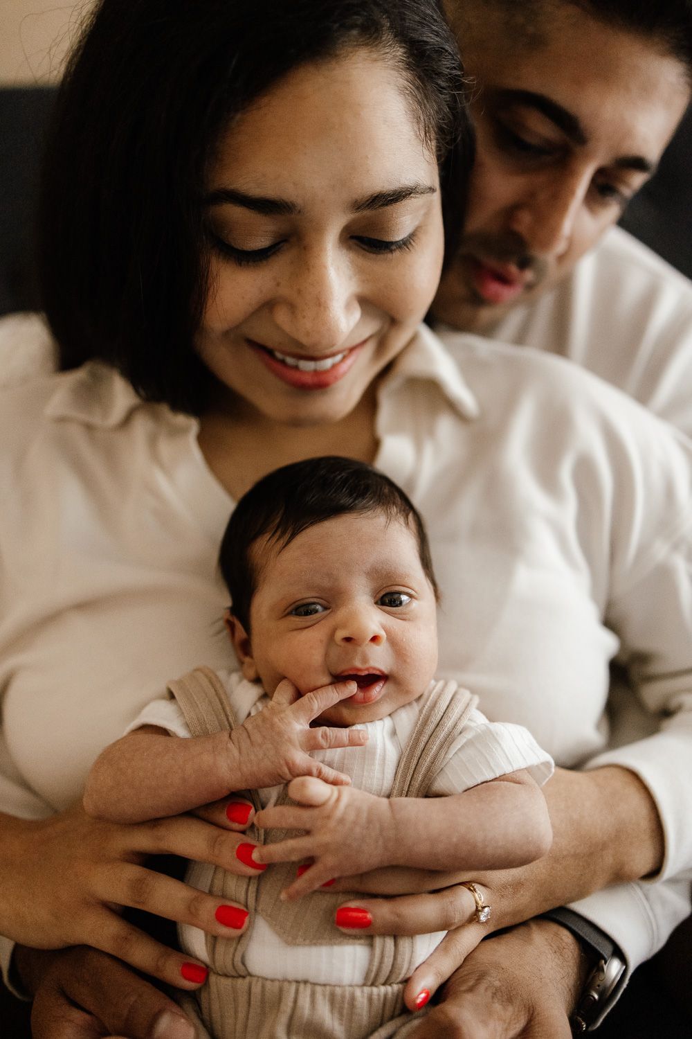Family in Truckee at an in-home newborn photography session by Truckee Photographer Cindy Tucey Photography