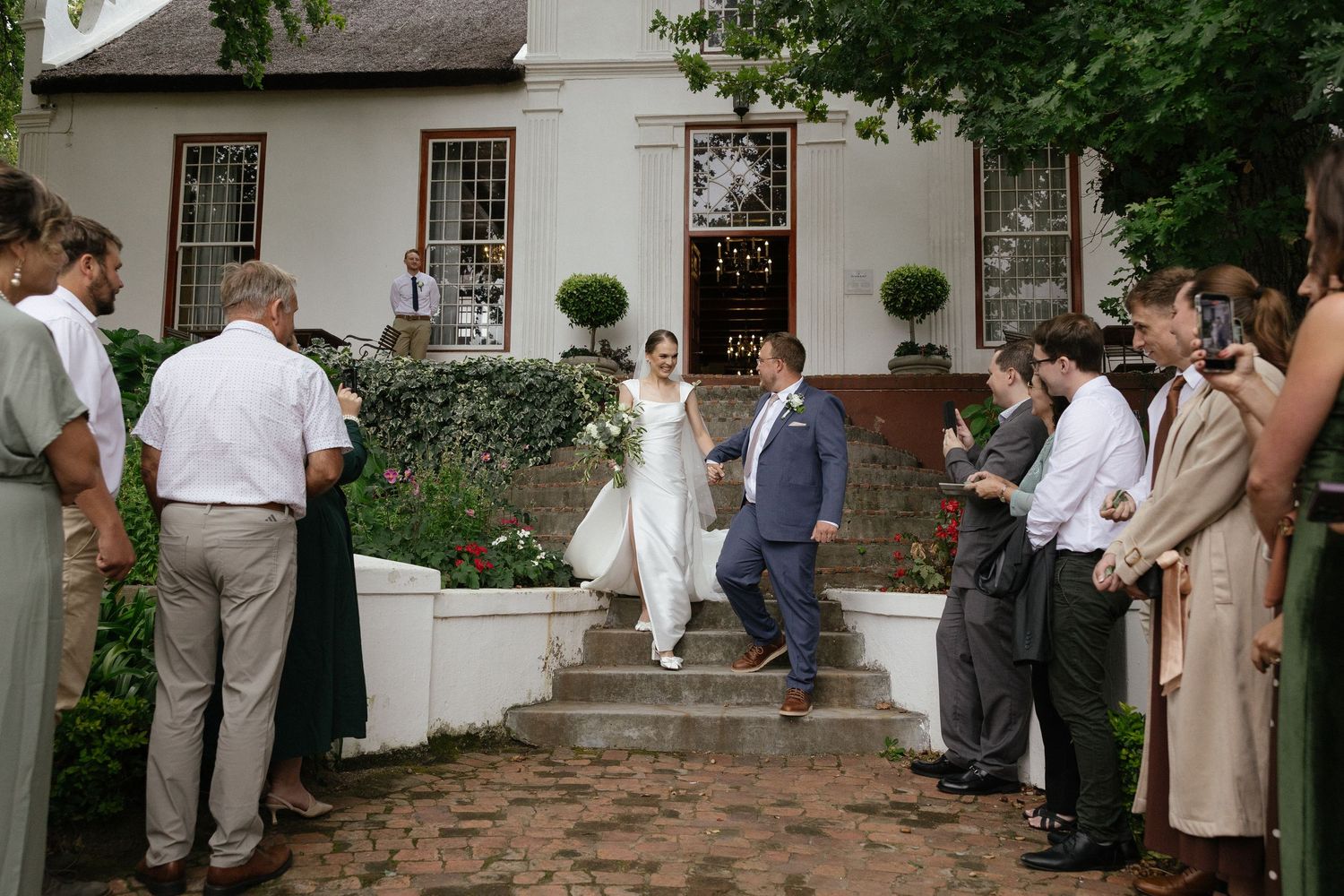 Wedding photographer Christene de Coning at Diamant Estate in Paarl with Deon Meiring and Masch dresses