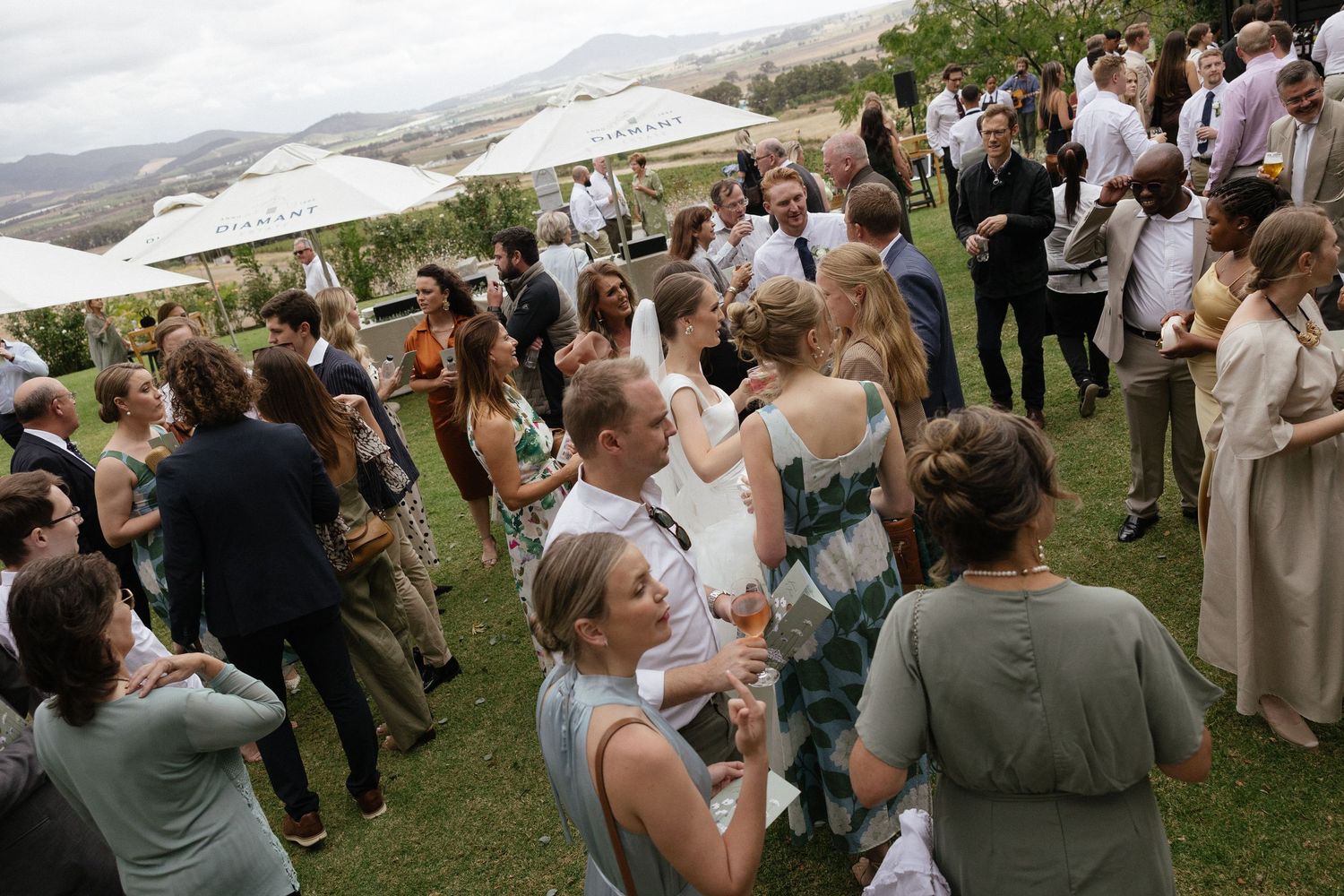Wedding photographer Christene de Coning at Diamant Estate in Paarl with Deon Meiring and Masch dresses