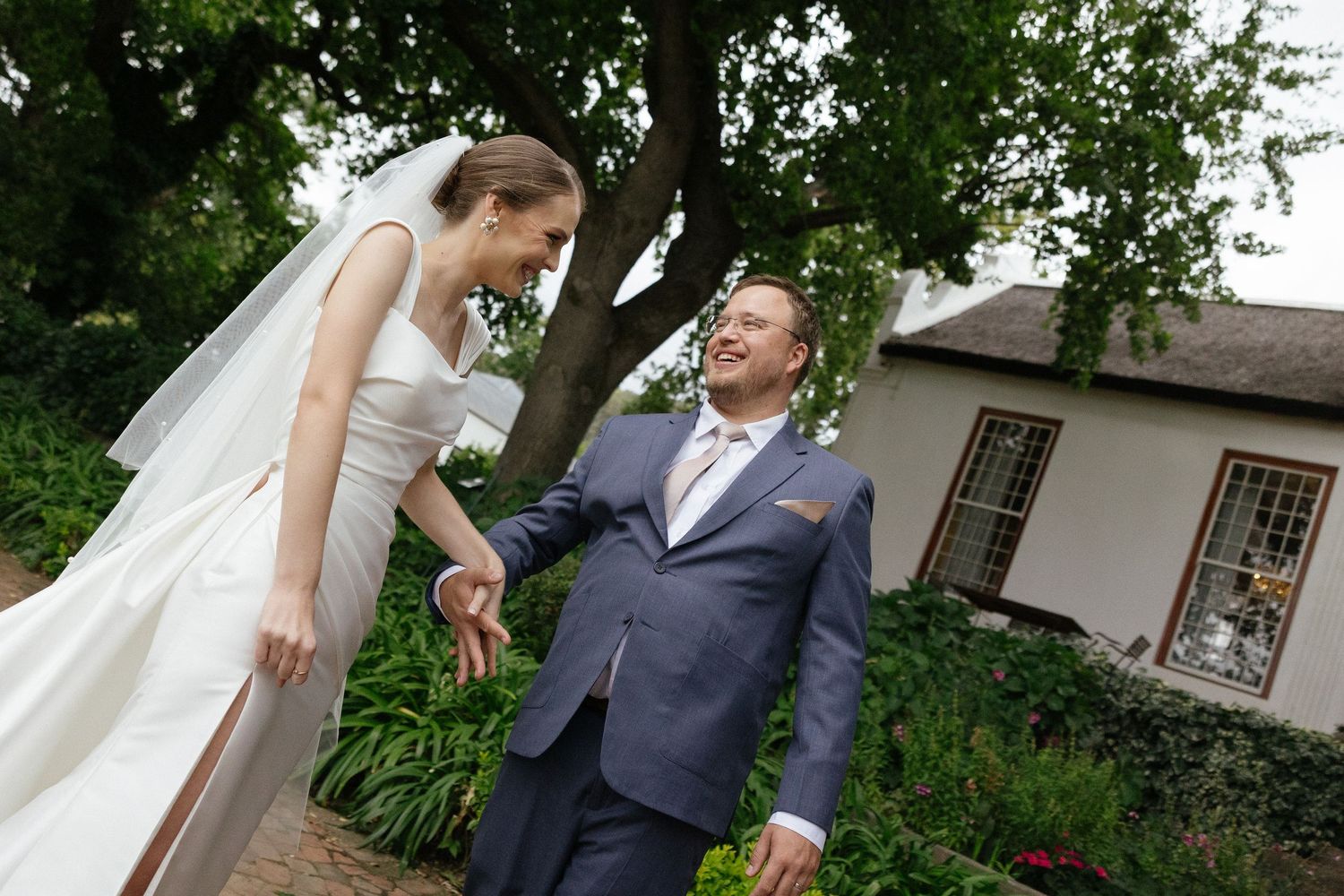 Wedding photographer Christene de Coning at Diamant Estate in Paarl with Deon Meiring and Masch dresses